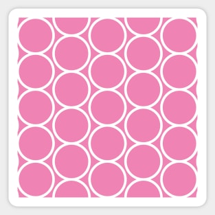 Simple Pattern - White Circles, Pink Background Sticker